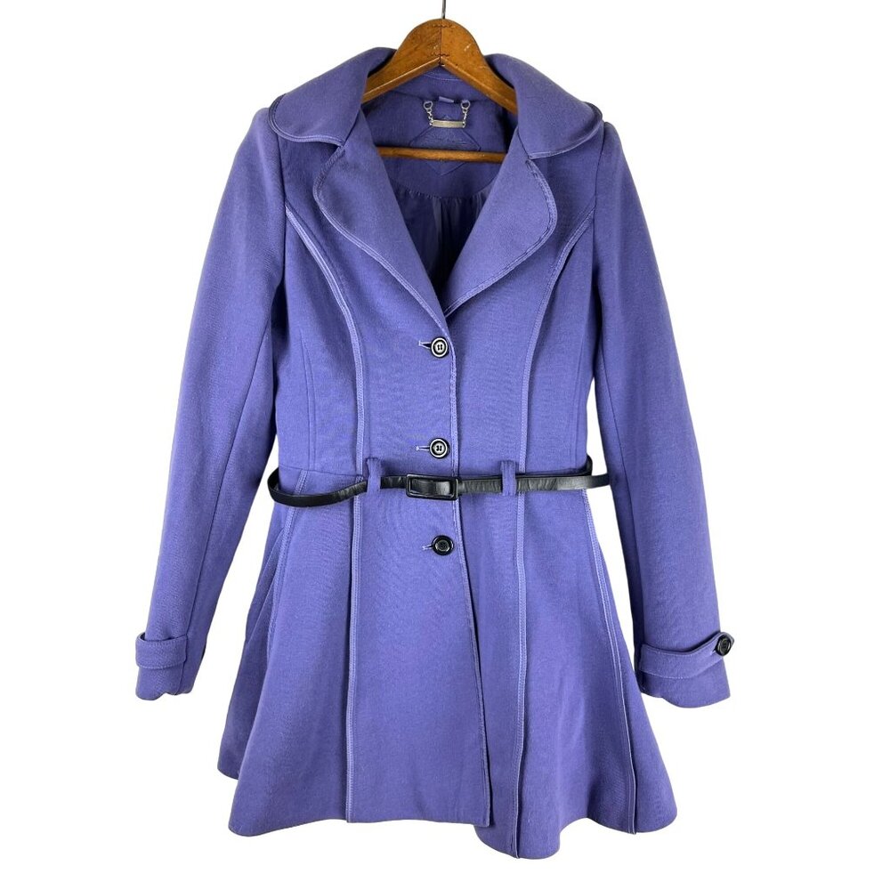 JOU JOU Purple Belted Coat, Women's Size Small
